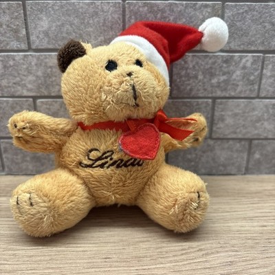 Lindt Stofftier Weihnachten Teddybär Nikolausmütze 4 Zoll Plüsch Sammlerstück Geschenkkorb