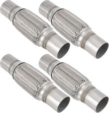 4 Pack 2 X 6 Inches Stainless Steel Heavy Duty Exhaust Flex Pipe, Double Braid E