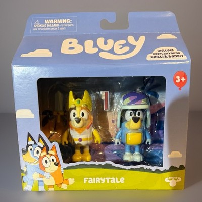 Bluey Fairytale Figure 2-Pack   Chilli & Bandit 2.5'' Figures, Ages 3+