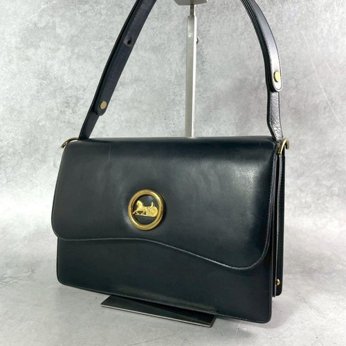 CELINE Horsebit Leather Shoulder Bag Crossbody Women's Authentic