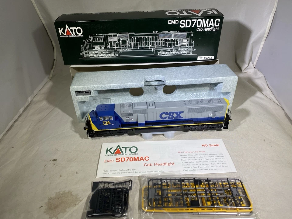 KATO 37-6408 EMD SD70MAC Cab Headlight CSX # 734 HO Scale NIB NEW - Image 2 of 4