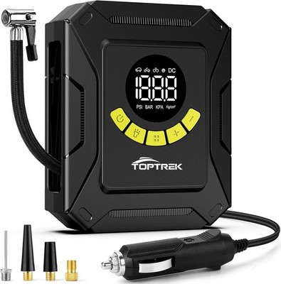 toptrek Kompressor Auto 12V DC, Autoreifen Pumpe 10,3 bar, Luftkompressor Auto