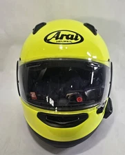 Arai Quantum-X Helmet Fluorescent Yellow Size S/ Cardo Packtalk Headset
