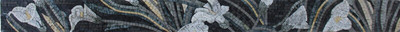 Mosaic Marble White Tulips BORDER Art Design 64x5 Inches