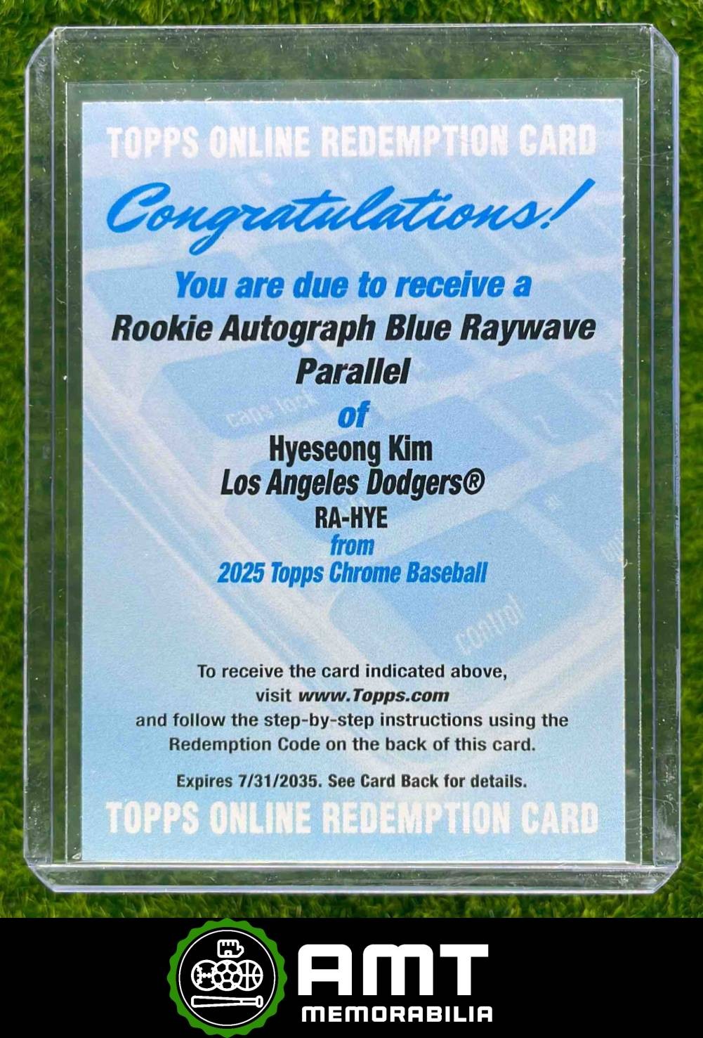 2025 Topps Chrome Hyeseong Kim Rookie Auto Blue RayWave Refractor /150 Dodgers