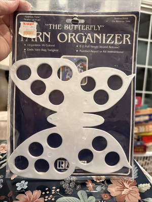#ad VTG Ramco Arts “The Butterflyquot; 16 hole Yarn Organizer NEW In Plastic Made In USA $18.87