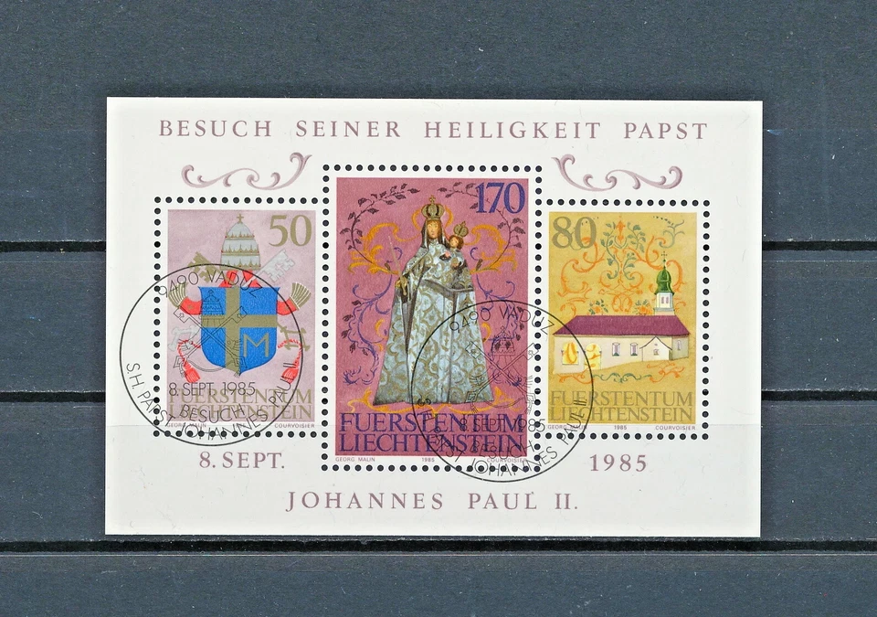 LIECHTENSTEIN 1967-85 #424, #446 folha de 10, #816 Estado perfeito e cancelamentos especiais - Imagem 3 de 3