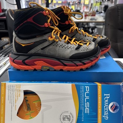 HOKA ONE ONE TOR ULTRA HI HIKING RUNNING SHOES MENS 7  BLACK CHILI PEPPER *VGC*