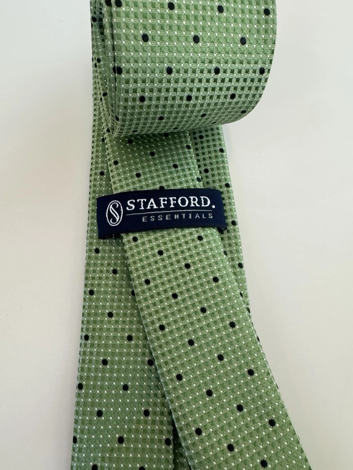 Stafford Men’s Silk Tie Green Tailored Culture - Image 3 of 3