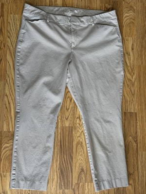 Old Navy High Rise Pixie Pants Womens 18 Beige Khaki Stretch Ankle Work