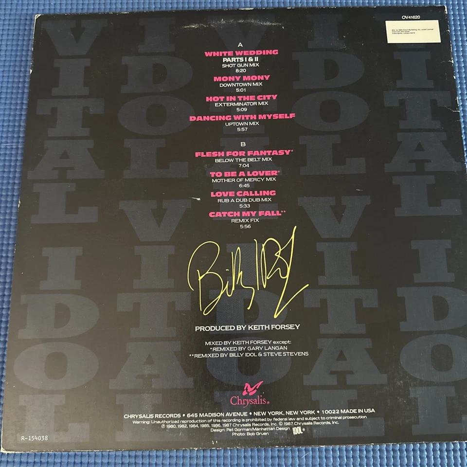 Billy Idol Vital Idol LP 1987 EX/VG+ Ultrasonically Cleaned - Image 2 of 4