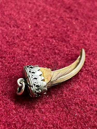 Antike 835BS Silber Taschenuhrkette Jagd Anhänger Charivari Nagel - Bild 3 von 5