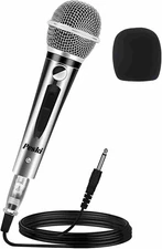 Professional Wired Dynamic Karaoke Microphones, with 13ft cable & MIC STAND