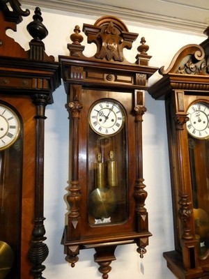 Gustav Becker Wiener Regulator Jugendstil Walnut 110cm Wall Clock