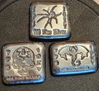 Yeager's Hand Poured .999 Silver Lot (3) 1oz. SPIDER, DRAGON, SKULL