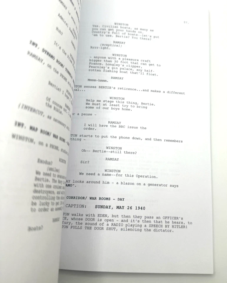 Darkest Hour (2017) FYC Screenplay Book Signed by Anthony McCarten & Joe Wright - Image 4 of 4