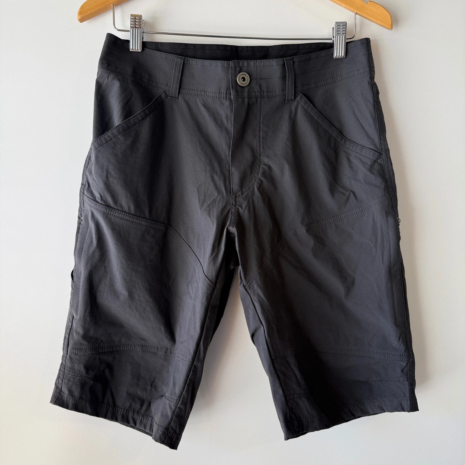 KUHL Renegade Hiking Shorts Mens 30 Charcoal Grey 12" Inseam 8-Pocket 5121