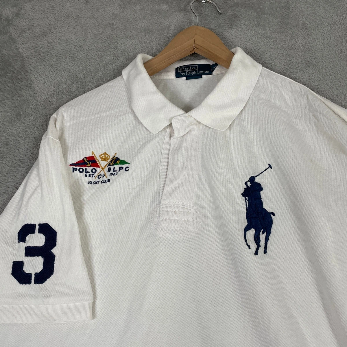 Polo Ralph Lauren Polo Shirt Mens XL White Yacht Club Big Pony