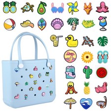 IESCOO 30pcs Charms for Bogg Bag, Must Have Beach Bag Small, Multi