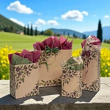 TUSCAN HARVEST Design Kraft Paper Gift Bag ONLY Choose Size & Pack Amount