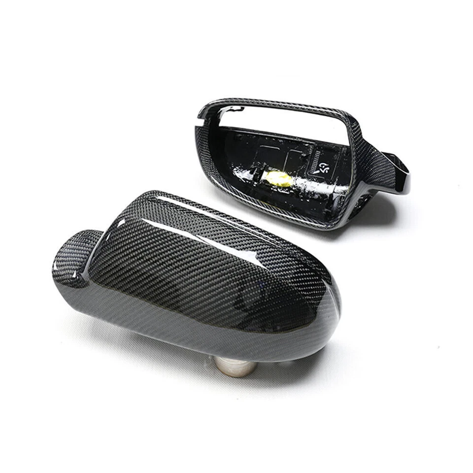 Tapas de cubierta de espejos retrovisores anchos adicionales de fibra de carbono para Audi S5 Foto 2 de 4