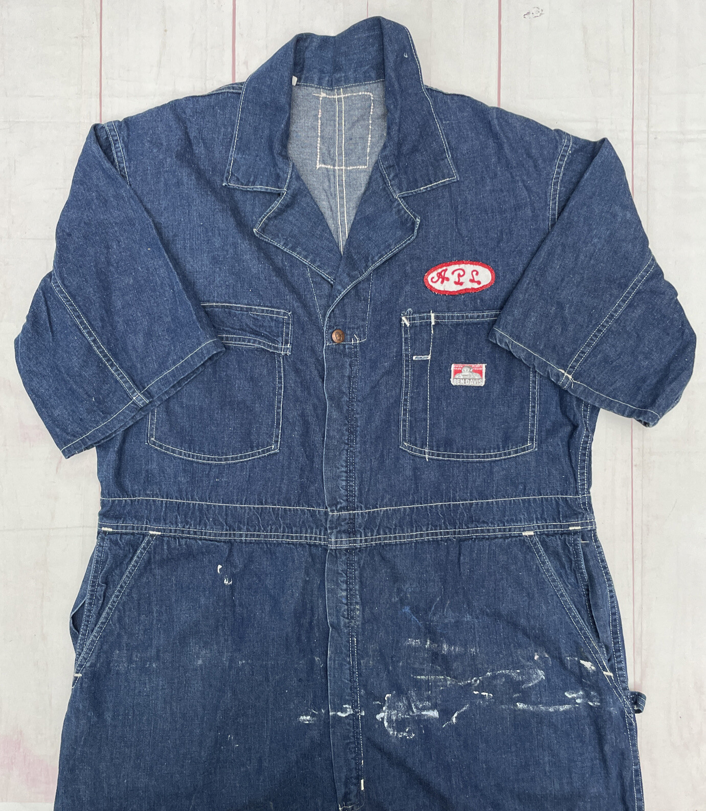 Vintage Ben Davis Denim Work Coveralls Custom Patch W… Gem