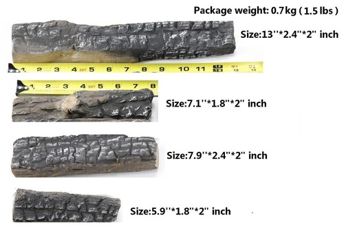 4 5 8 9 10 Pcs Ceramic Logs And 24 Pcs Pebbles for Gas Fireplace, Stove, Firepit - Picture 11 of 17