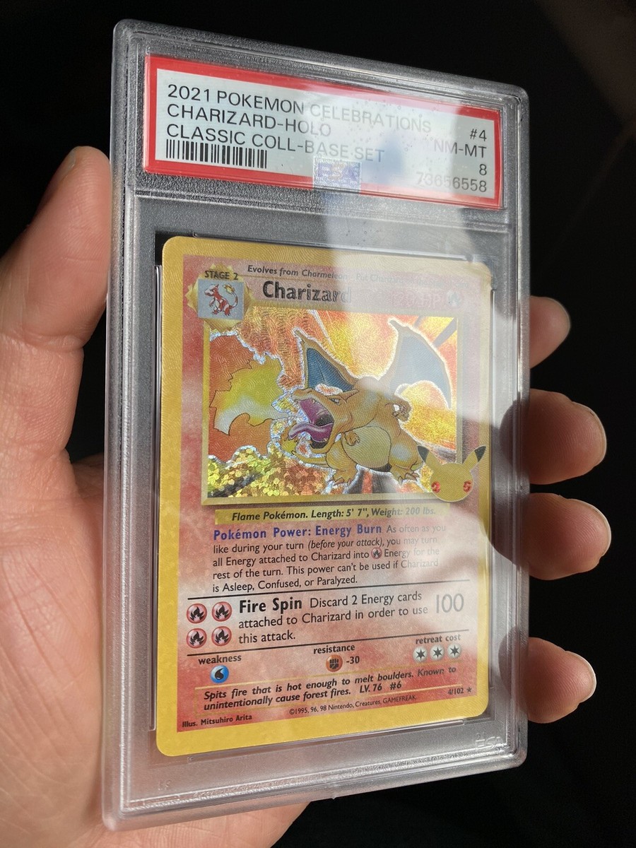 PSA 8 Charizard Celebrations Holo Bleed Pokemon Card 4/102