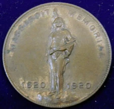 1920 MASSASOIT (NATIVE AMERICAN CHIEF) MEMORIAL MEDAL, PLYMOUTH MASSACHUSETTS
