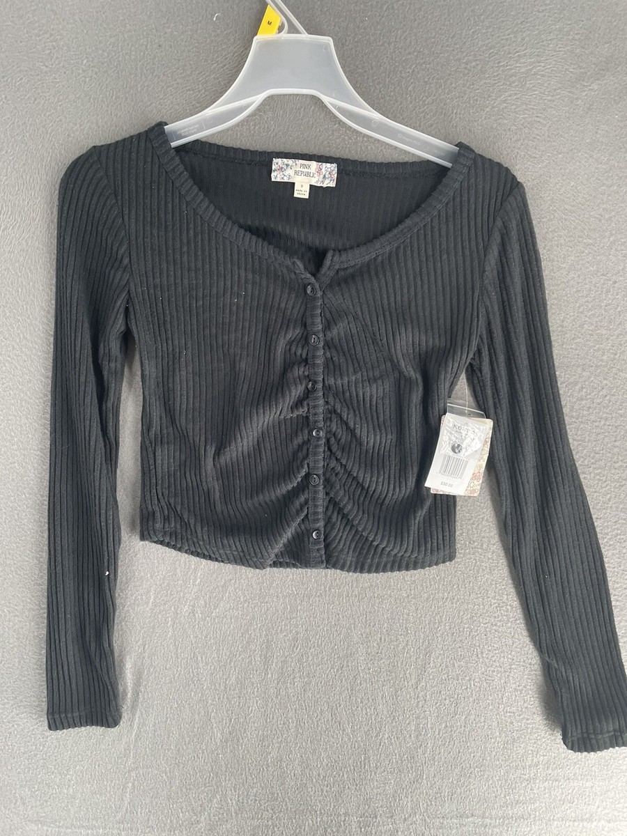 Pink Republic Sweater Women's Small Button Front Long Sleeve