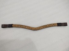 Beautiful Golden Crystal Leather Horse Bridle Five Row Brow-Band Bridle Part