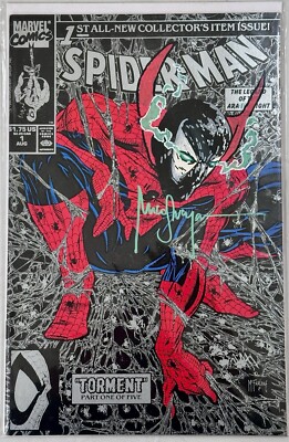 SPIDER-MAN #1 BLACK & SILVER NM SIGNED & REMARKED (SPAWN) BY MICO SUAYAN