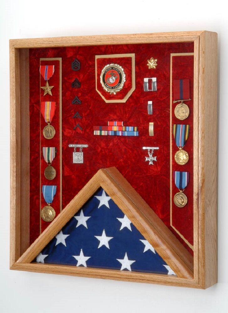 Military Shadow Box - For 3x5 Flag - All Military Branch of Service available
