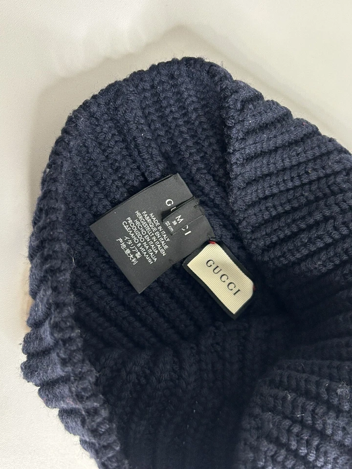 Gucci Knit Beanie Hat Embroidered Tiger Head Size Medium - Image 4 of 4