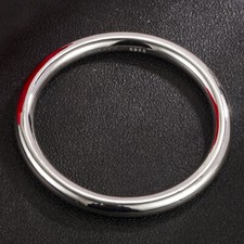 925 Sterling Silver High Polished Simple Plain Bangle Bracelet for Women Girls
