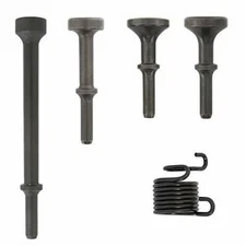 5Pcs Smoothing Air Hammer Tool Kit Pneumatic Chisel Bits Accessories With Spring