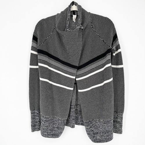 Ivivva Girls Black & White Feelin Toasty Wrap Knit Cardigan Sweater - Picture 2 of 11