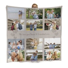 Personalised Picture Blanket Excellent Reviews - Add Text & Photos Gingham Heart
