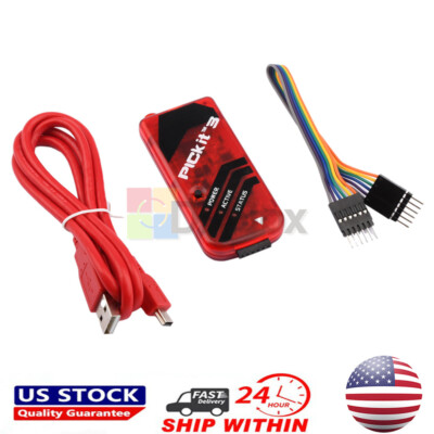 PICkit3 Microchip Original MPLAB PICkit 3 PIC In-Circuit Debugger Programmer US