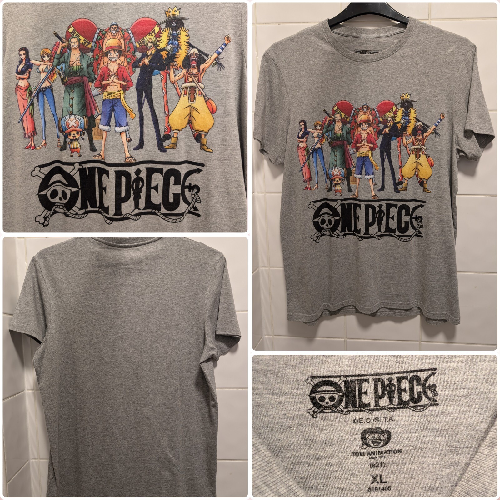 Camiseta Toei Animation One Piece Gris Hombre Personaje XL