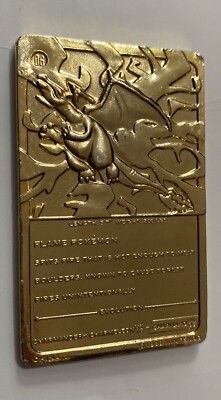 golden pokemon cards 1999 value Vintage Pokemon Limited Edition 1999 Charizard 23K Gold Plated Trading Card  BK