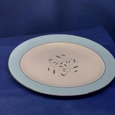 Vintage Homer Laughlin Eggshell Cavalier Turquoise 13" Oval Serving Platter USA