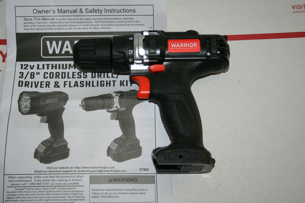 Warrior Drill Harbor Freight Cordless Combo NEW Warrior Cordless