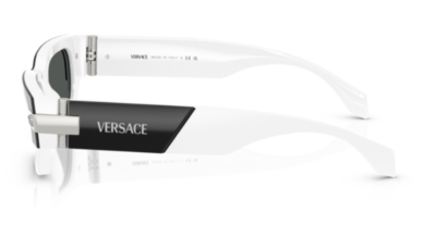 Versace VE4465F 545987 Black-White/Dark Grey Rectangular Women