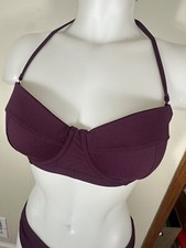 J. Crew Underwire Bikini Top 34C Bottom Large Puple Swim L Beach Vacation Plum