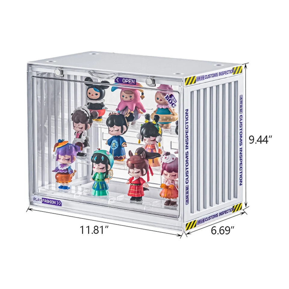 3-уровневая акриловая витрина стойка штабелируемая пыленепроницаемая прозрачная витрина коробки - Изображение 2 из 4