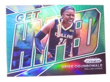 2022 Panini Prizm Basketball WNBA Arike Ogunbowale Get Hyped Green Prizm Card