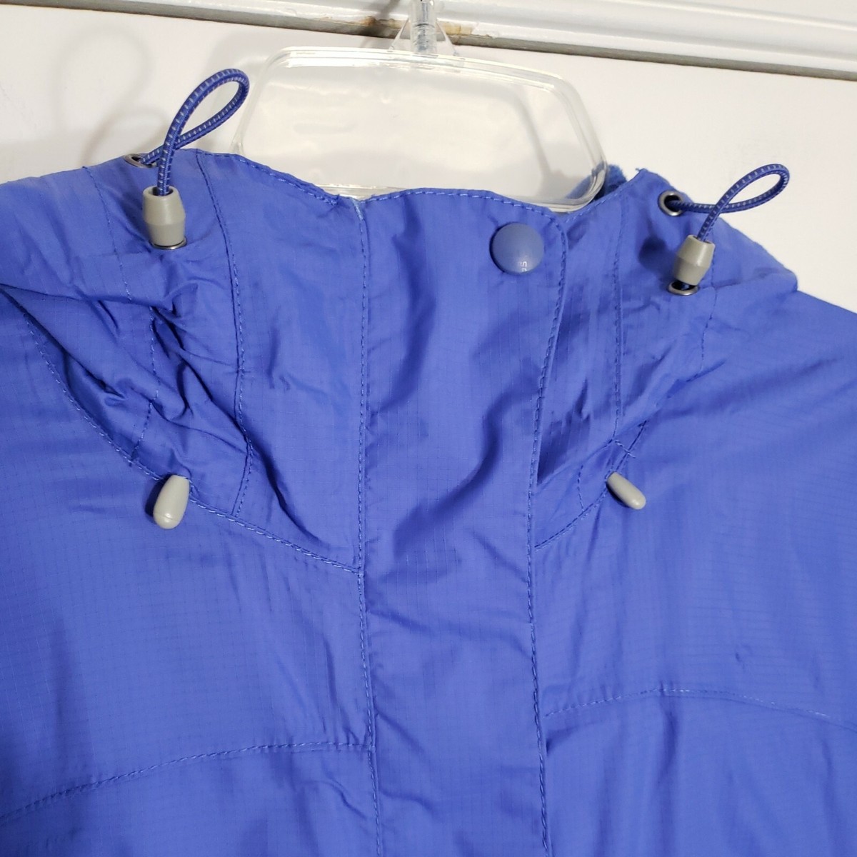 LL Bean Purple Blue Lined Long Rain Coat Trail Jacket Nylon