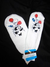 NOS Puffy Panda  Balloons Vintage 1980's Youth Kids Slipper Socks