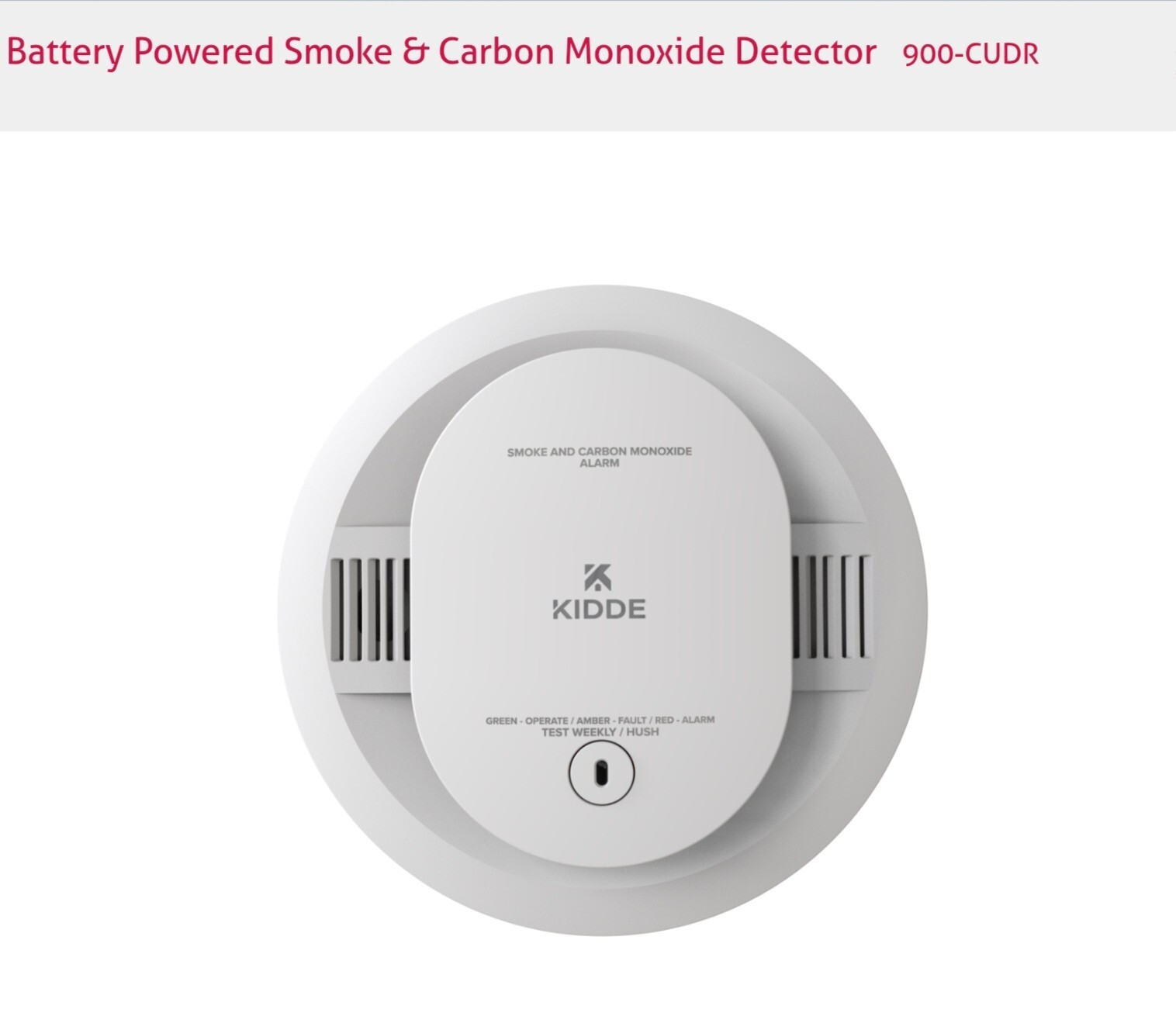 Kidde 900-CUDR Battery Powered Smoke & Carbon Monoxide Detector